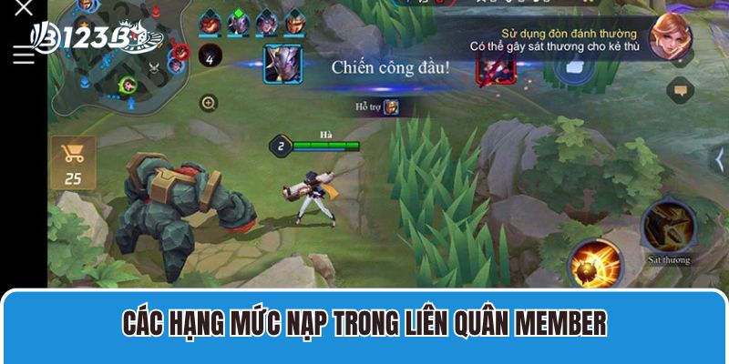 Các hạng mức nạp trong Liên quân member
