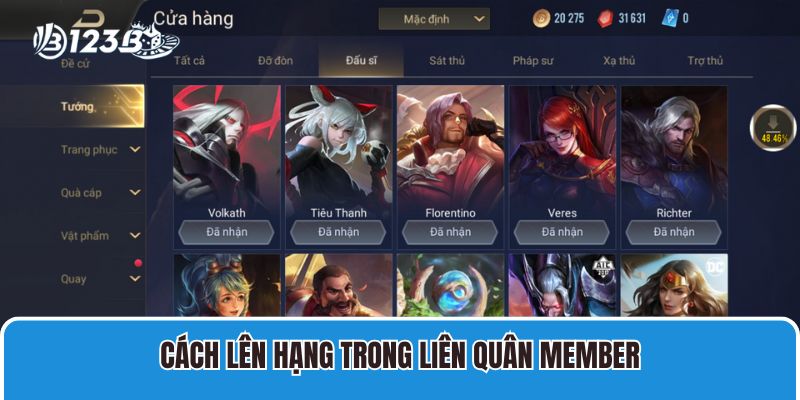 Cách lên hạng trong Liên quân member